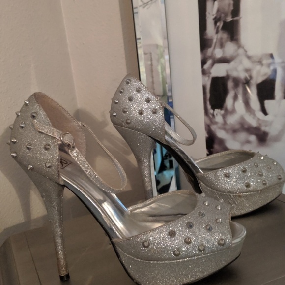 Shoes - Spiked silver 5 inch  heels